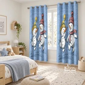 پرده کودک طرح آدم برفی مدل W4974