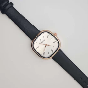 ساعت مچی زنانه باوک BAOKE بند چرمی ، اسپرت و روزمره با جعبه کادویی (مشکی)