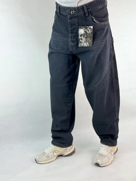 شلوار جین بگ بالونی مردانه کثیفشور 166