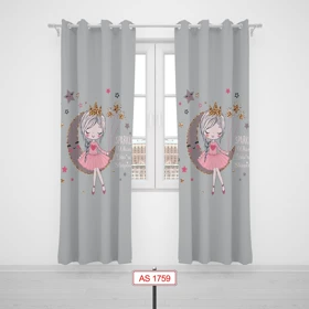 پرده پانچی اتاق کودک برند مینوریا کیدز طرح دخترانه کد p-274