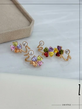 گوشواره ایرکافی گل و نگین
