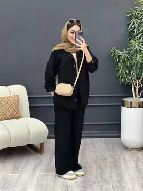 ست مانتو و شلوار چهار جیب