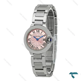 ساعت کارتیه بالن بلو نقره ای صفحه صورتی اسمال Cartier-8156-L