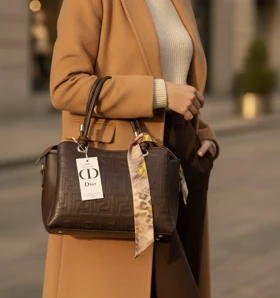 کیف دستی دوشی زنانه کد 5053 (قهوه ای)