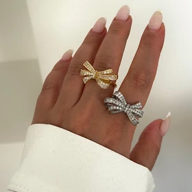 انگشتر زنانه پاپیون نگینی کد 301