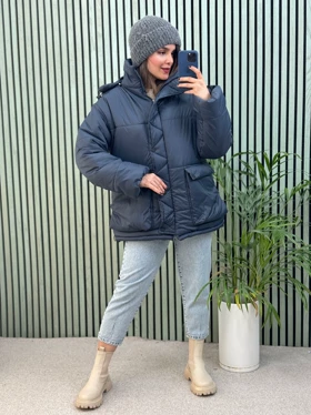 کاپشن کلاهدار الماس