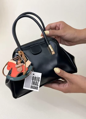 کیف زنانه پاسپورتی دستی دهنه اهرمی هرمس HERMES کد 1593 (مشکی)