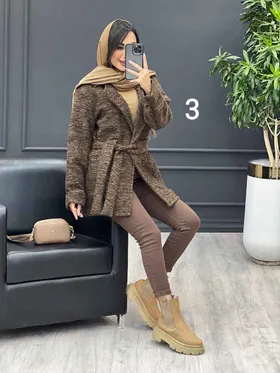 پالتو طرح دار دو جیب