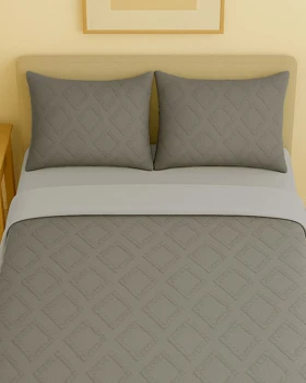 سرویس روتختی کاوری مینیمال طرح برجسته لوزی (طوسی)