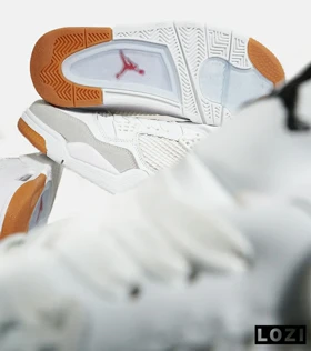 کتانی ساق‌دار زنانه و مردانه سفید Nike air jordan 4 مدل 6597