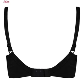 ست شورت و سوتین ساتن زنانه پانیذ مدل بدون فنر مشکی کد 4648