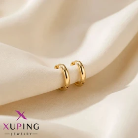 گوشواره حلقه‌ای کلاسیک ژوپینگ طلایی (سایز کوچک)