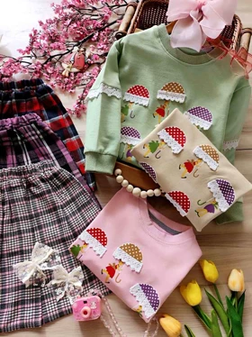 بلوز دامن دخترانه مدل چتر