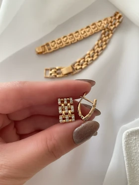 گوشواره رولکس نگین‌دار ژوپینگ