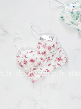 نیم‌تنه کاپ‌دار طرح گل پشت کش