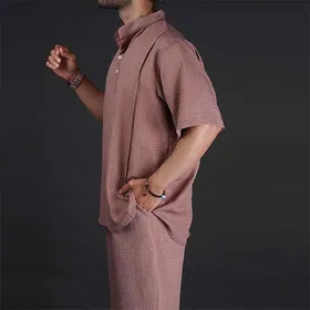 تیشرت یقه فرنچشلوارک.آجری