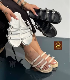 صندل دمپایی زنانه سه سگک