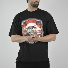 تیشرت باکسی اسپرت ردلی مدل SPL-4B0263 مشکی