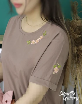 تیشرت گلدوزی زنبق