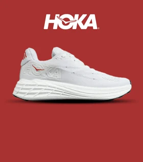کفش کتانی سفید قرمز HOKA مدل 7339