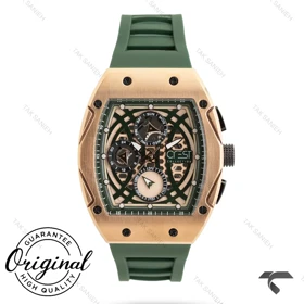 ساعت کرست مردانه 6320-2 صفحه مشکی بند سبز Crest-10993-G