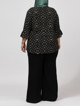 بلوز زنانه سایز بزرگ آستین سه ربع کرپ 40108