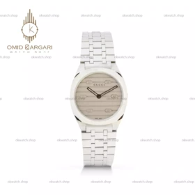 ساعت مچی گوچی بند سیلور صفحه طوسی Gucci