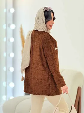 پالتو مخمل نوار دوزی