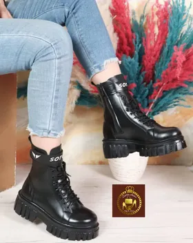 نیم بوت پوتین لژدار بندی زنانه F 45