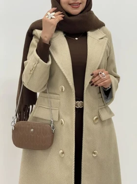 3646-پالتو مزونی گلشیفته ( ایراددار )