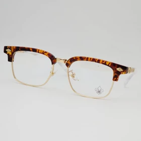 عینک آفتابی مردانه و زنانه کروم هارتز Chrome Hearts 8316 و عینک شب (فریم پلنگی طلایی عدسی بی رنگ)
