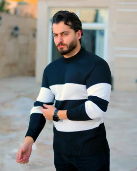 بافت مردانه مدل Alex سفید مشکی
