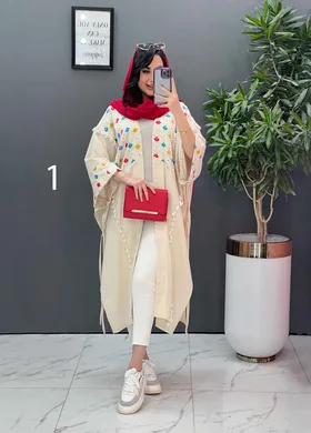 مانتو لینن نچرال بلند طرح دوزی
