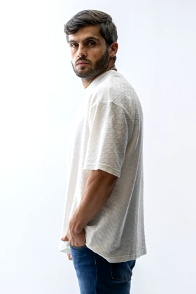 تیشرت باکسی ژاکارد مردانه