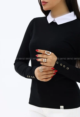 بلوز زنانه یقه پوپلین پنبه لاکرا کد1006816