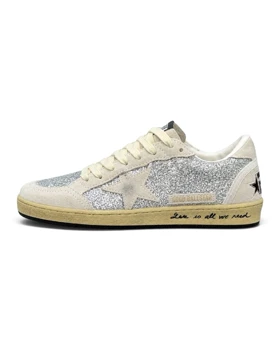 کتانی گلدن گوس بال استار نقره ایی براقGolden Goose Ball Star Silver Glitter