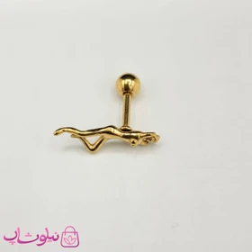 پیرسینگ گوش رنگ طلایی مدل رقص باله کد 110