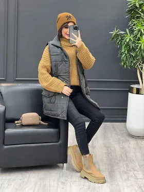 پافر جیب پاکتی کمر گت دار