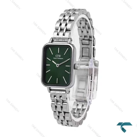 ساعت DW زنانه مستطیلی استیل صفحه سبز DW-6187-L