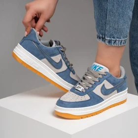 کفش و کتانی زنانه مدل نایک ایرفورس NIKE_AIR FORCE رنگ آبی طوسی