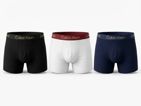 پک 3 عددی شورت مردانه نیمپا کلوین کلین (Calvin Klein) مشکی، سفید و سرمهای