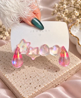 پک گوشواره آبنباتی شیشه ای کد 22