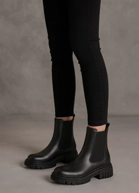 نیم بوت زنانه چلسی دوطرف کش-مشکی