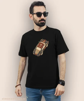 تیشرت مردانه و زنانه طرح ماشین تلفیق با فرش ایرانی