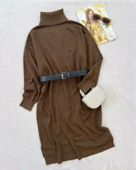 پیراهن بافت یقه اسکی بلند کد 5353