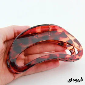 کلیپس دخترانه مدل منحنی خال‌خالی جدید (قهوه‌ای)