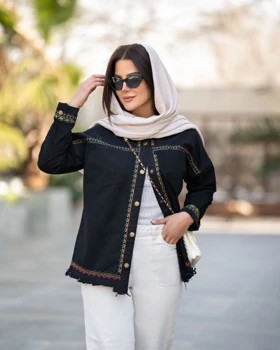 کت کتان گلدوزی شده درجه یک