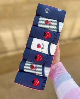 شورت تک زنانه طرح فانتزی توت فرنگی جنس نخ پنبه