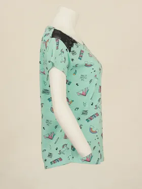 تیشرت سر شانه گیپور primark