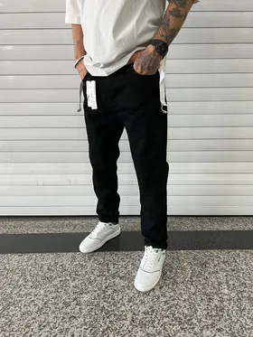 شلوار استریت مشکی ساده ZARA